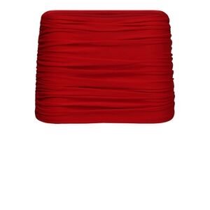 Elegant Red Ruched Skirt